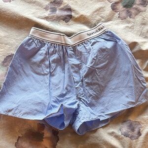 Sporty & Rich Light Blue Striped Boxer Shorts XS